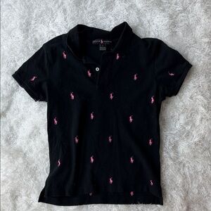 Ralph Lauren Polo Shirt with Pink Pony Embroidery